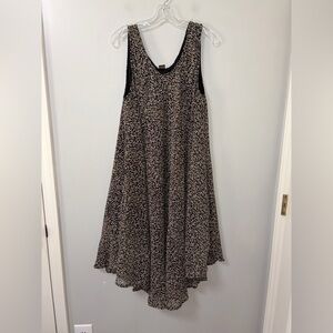 Ana & Rose Black Floral Swing Maxi Tank Dress Boho Peasant Cottage Core OSFM